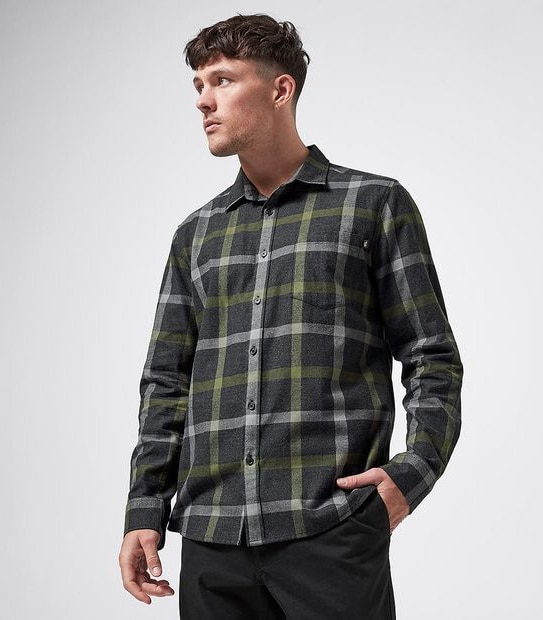 Commons Long Sleeve Shirt - Charcoal/Khaki Check