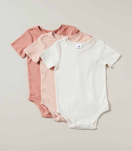 3 Pack Baby Organic Cotton Bodysuits