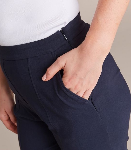 Preview High Waist Straight Bengaline Pants