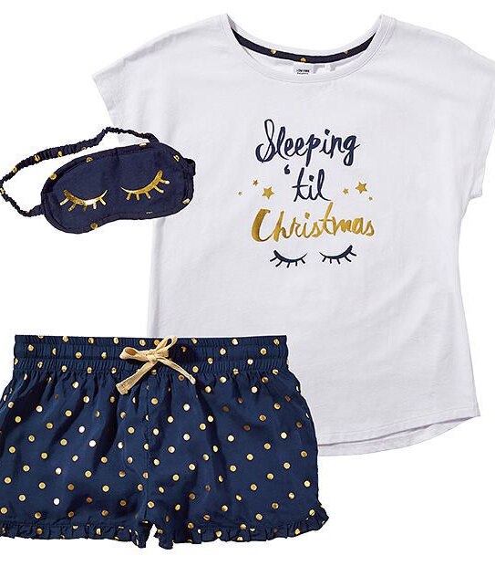 'Sleeping 'Til Christmas' Short Sleeve Pyjama Set
