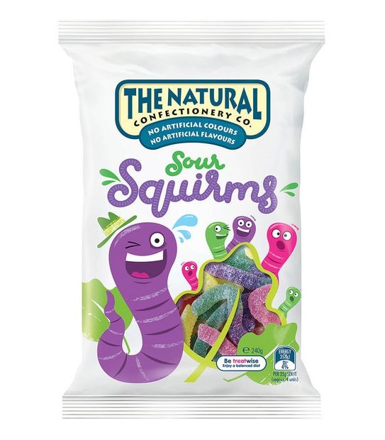 The Natural Confectionery Company: Sour Squirms - 240g