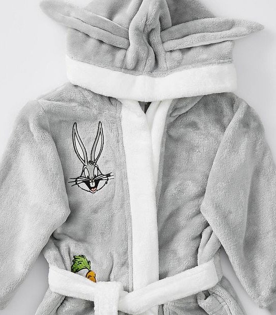 Bugs Bunny Hooded Dressing Gown - Grey