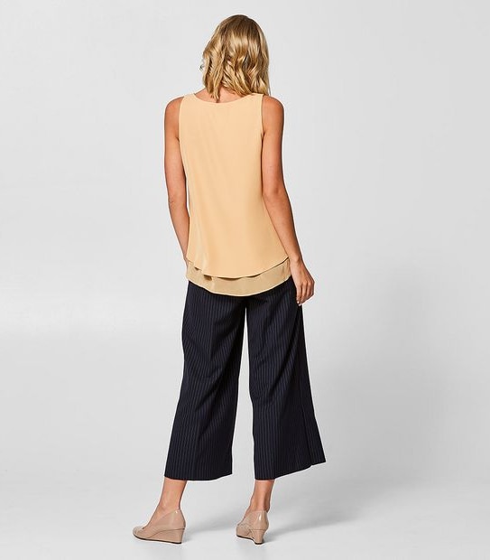 Preview Sleeveless Double Layered Cami - Latte 2 of 3