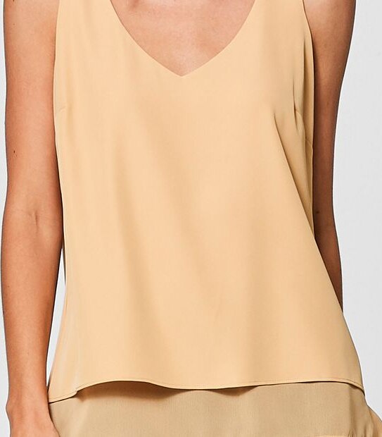 Preview Sleeveless Double Layered Cami - Latte 3 of 3
