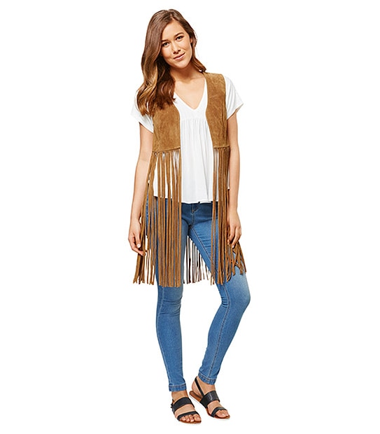 Lily Loves Suede Vest - Tan
