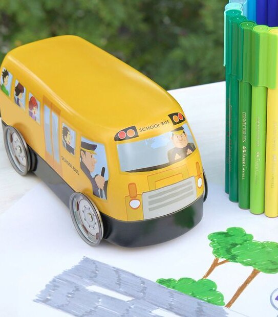 Faber Castelle Connector Pen School Bus Tin - 20 Pack