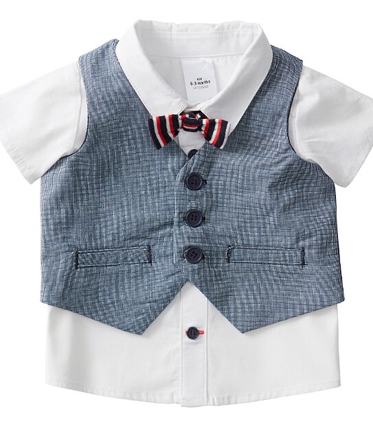 2 Piece Short Sleeve Shirt & Vest Set