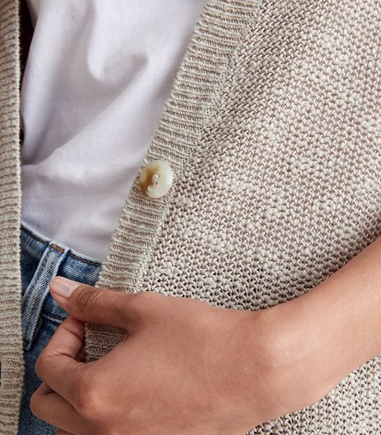 Linen Blend Sleeveless Cardigan