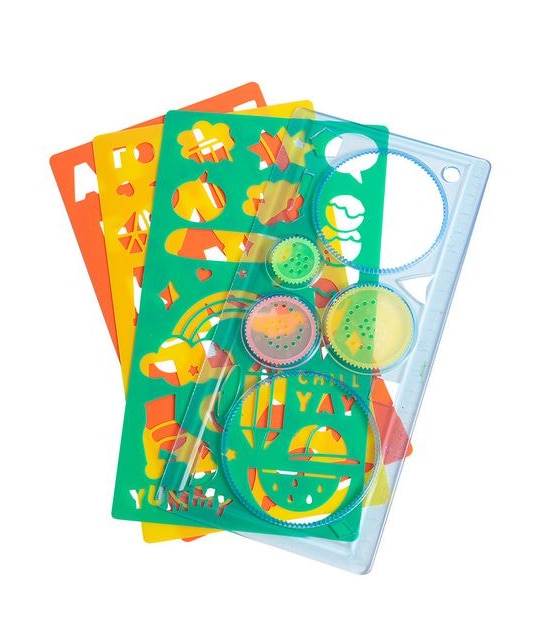 Spiral Art And Stencil  - 4 Pack