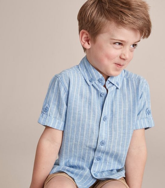 Linen Blend Striped Shirt