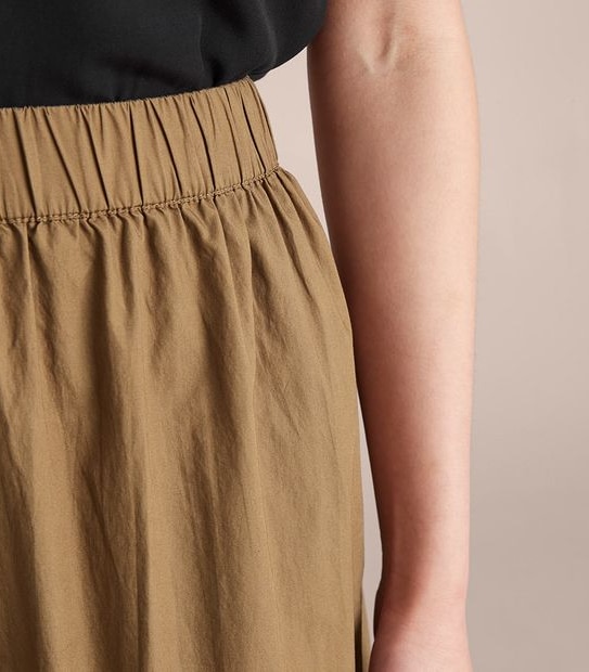 Cotton Poplin Tiered Skirt
