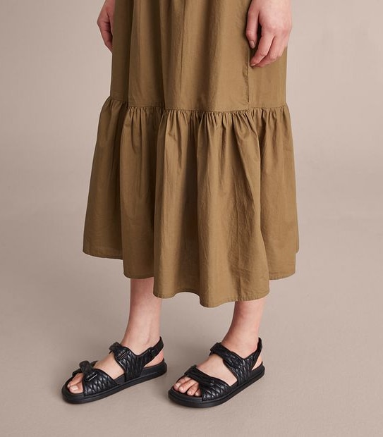 Cotton Poplin Tiered Skirt