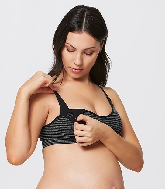 Maternity 2 Pack Seamfree Wirefree Bra: Style: CN1370 - Black/Grey