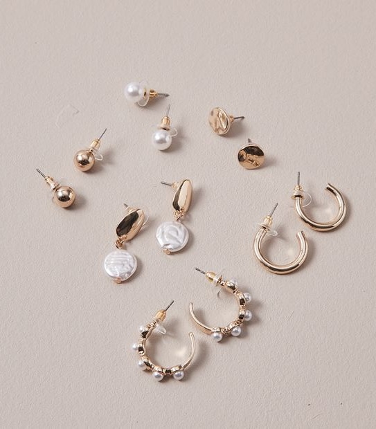 6 Pack Mixed Pearl Earrings