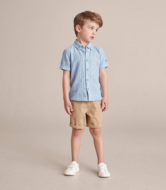 Linen Blend Striped Shirt