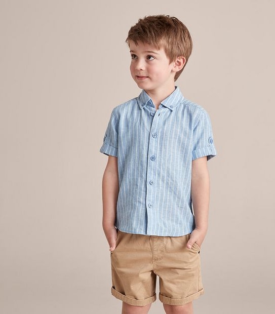 Linen Blend Striped Shirt