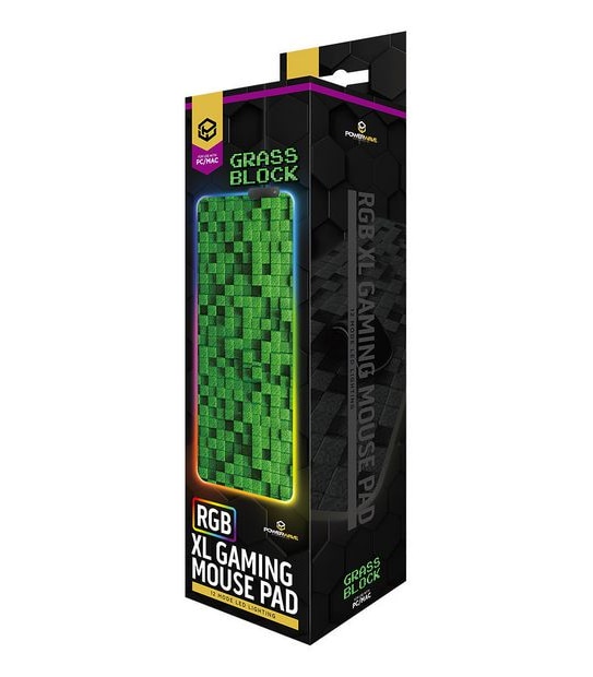 Powerwave RGB XL Gaming Mouse Pad Grass Block - Minecraft