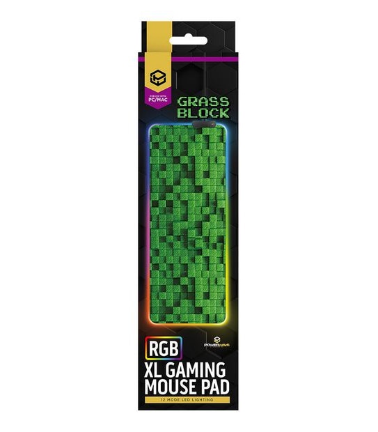 Powerwave RGB XL Gaming Mouse Pad Grass Block - Minecraft