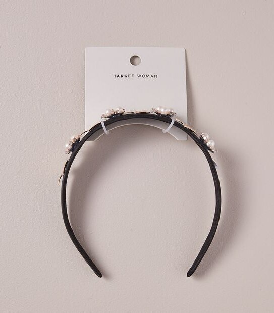 Gem Statement Headband - Black