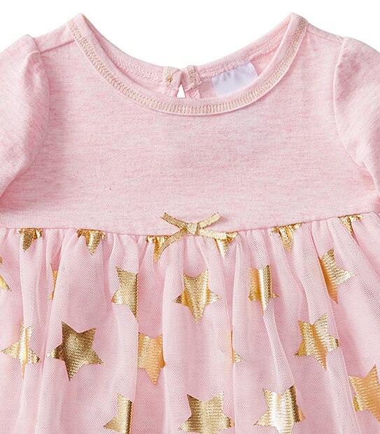 Long Sleeve Foil Star Tutu Dress
