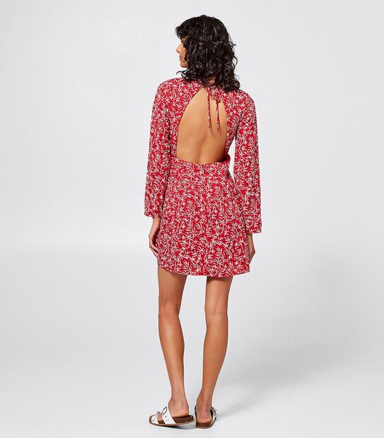 SBRN Open Back Scooter Dress - Red Floral