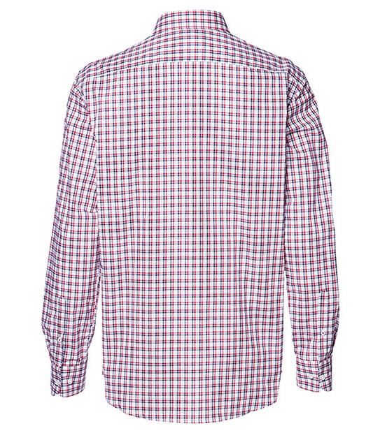 Men's Long Sleeve Tailored Check Shirt - Red Check