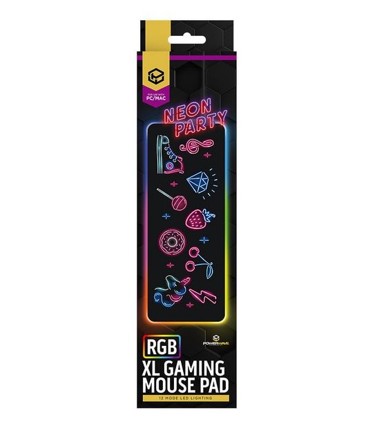 Powerwave RGB XL Gaming Mouse Pad Neon Party