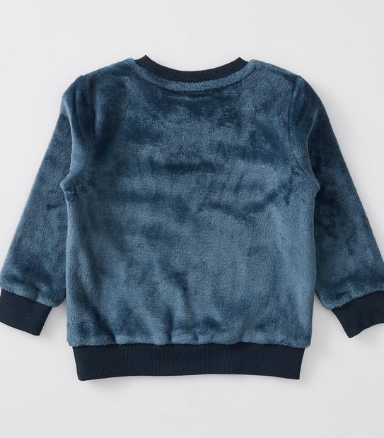 Long Sleeve Dinosaur Fleece Pyjama Set - Blue