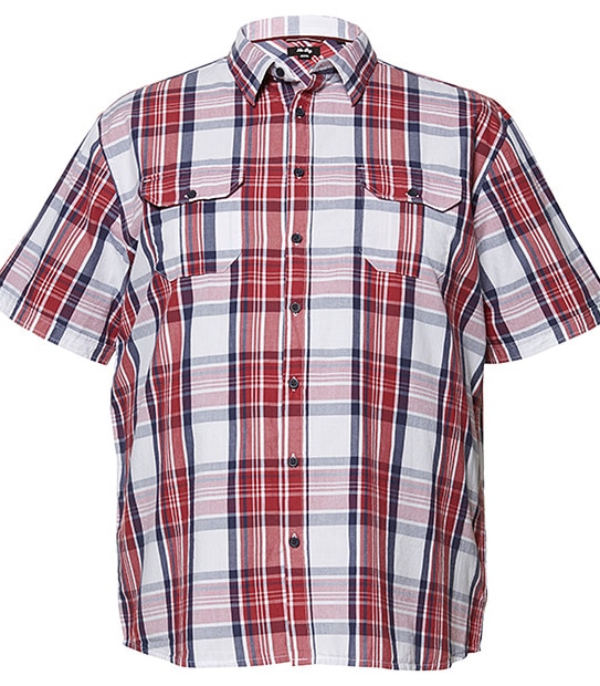 Men's Mr Big Short Sleeve Check Shirt - Red