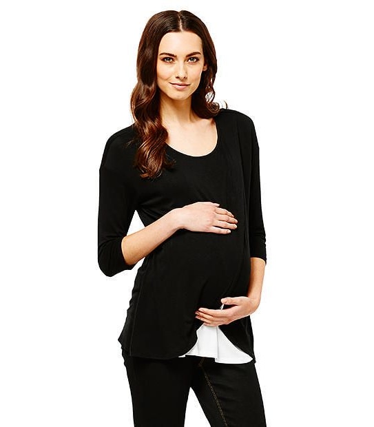 Maternity Nursing Tulip Top - Black