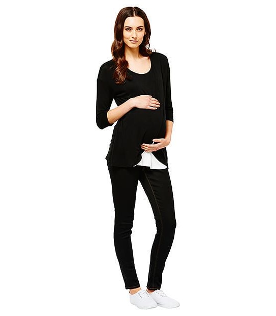 Maternity Nursing Tulip Top - Black