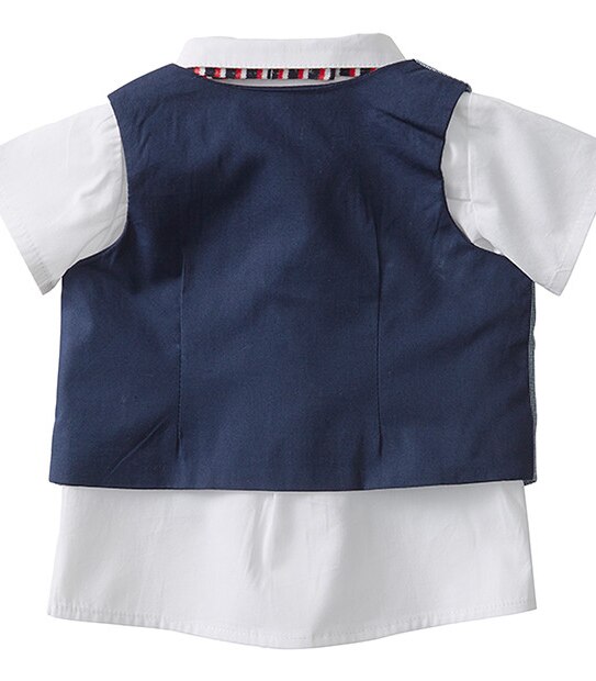 2 Piece Short Sleeve Shirt & Vest Set