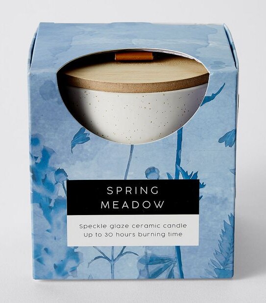 Pressed Speckle Glaze Candle with Wooden Lid