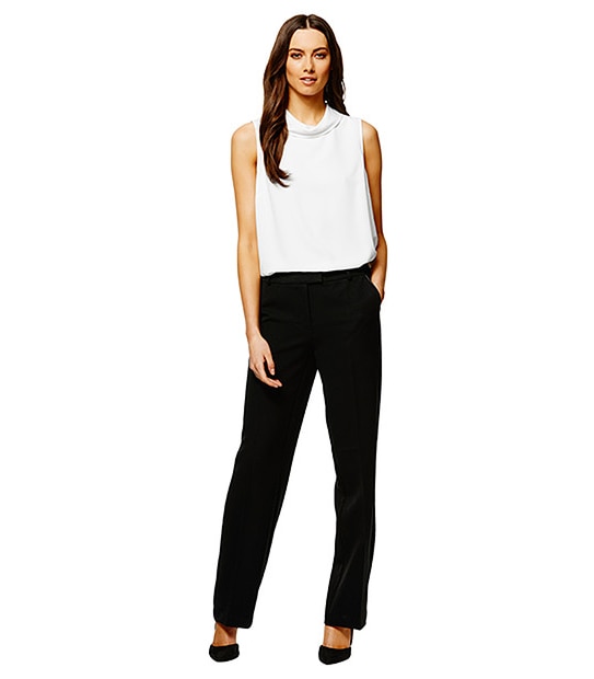 Tailored Wide Leg Pants - Black 4 of 4