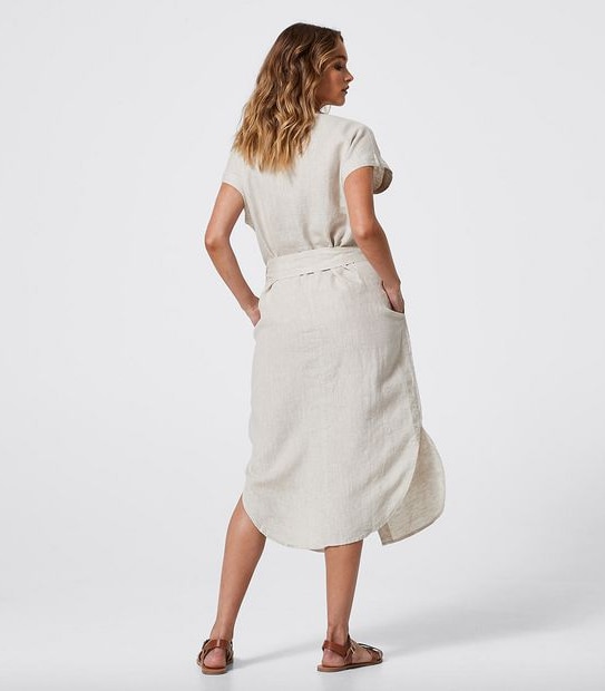 Short Sleeve European Linen Shift Dress