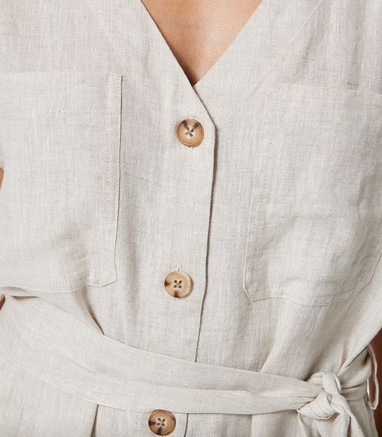 Short Sleeve European Linen Shift Dress