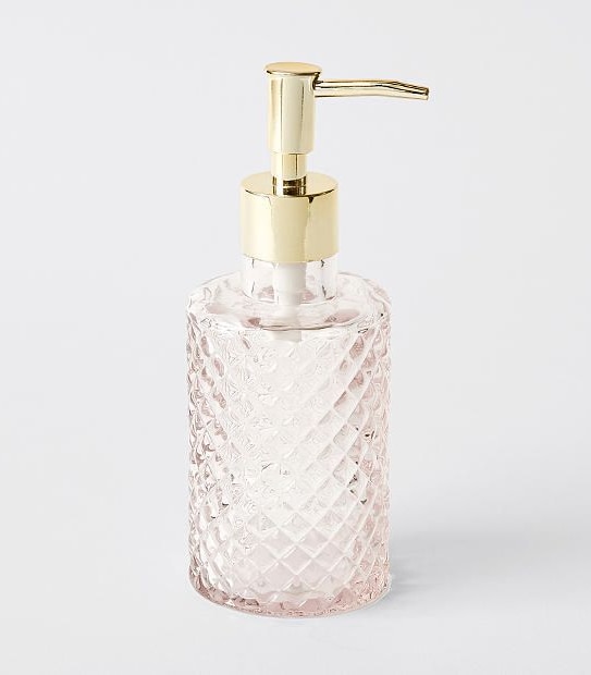 Pink Cut Glass Soap Dispenser