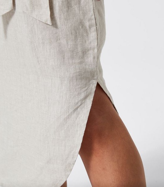 Short Sleeve European Linen Shift Dress