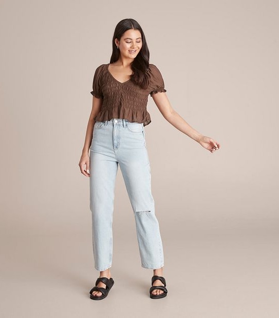 Lily Loves High Rise Straight Leg Jeans