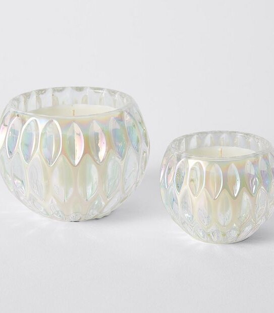Set Of 2 Pearl Embossed Candles