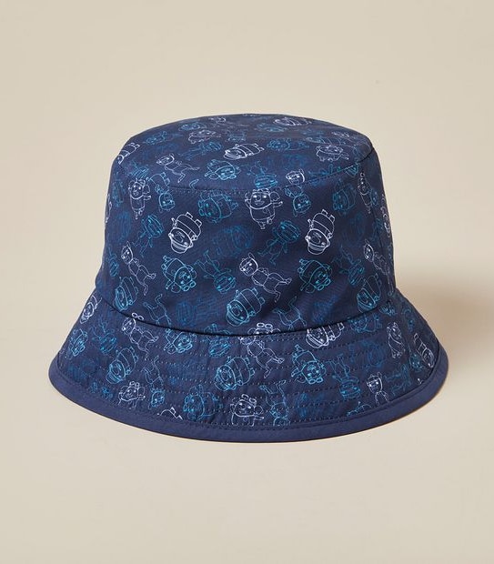 Kids Navy Paisley Bear Bucket Hat