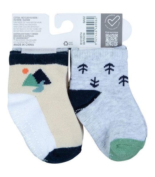 Underworks Baby 4 Pack Crew Socks