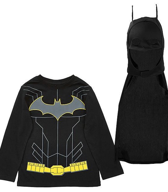 Batman Long Sleeve Costume T-Shirt With Cape