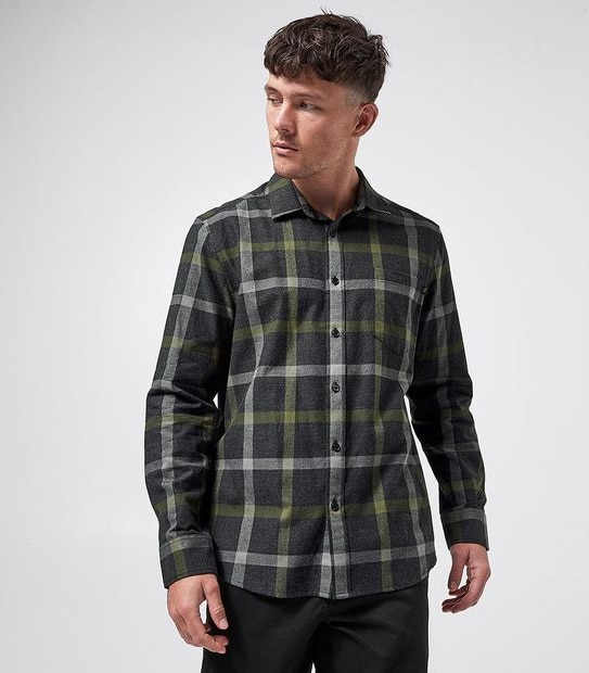 Commons Long Sleeve Shirt - Charcoal/Khaki Check