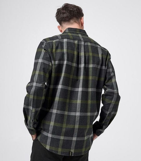 Commons Long Sleeve Shirt - Charcoal/Khaki Check