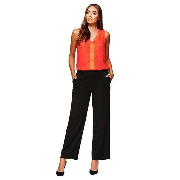 Elastic Waist Wide Leg Pants - Black | Target Australia