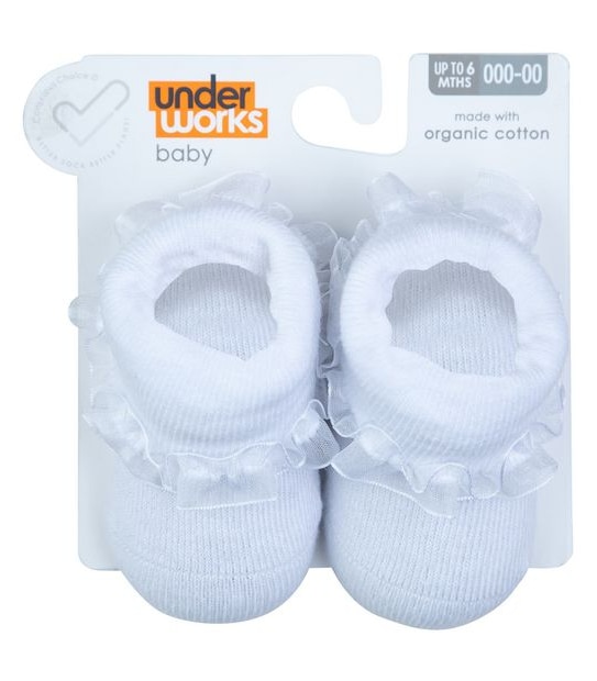 Underworks Baby Organza Trim Socks