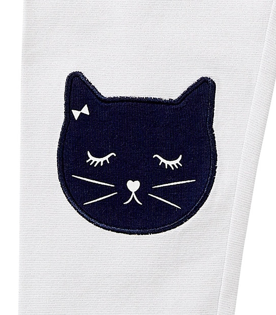 Girls' Full Length Cat Patch Leggings 2 of 2
