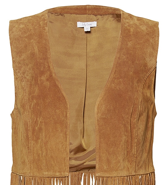Lily Loves Suede Vest - Tan