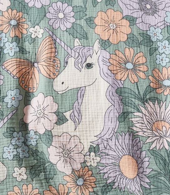 Leah Flora Unicorn Quilt Cover Set